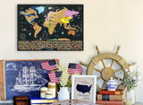 Scratch Off Map of The World + Premium Scratch Off USA Map, Accessories and Gift Packaging