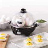 Dash Rapid Egg Cooker: 6 Egg Capacity Electric Egg Cooker for Hard Boiled Eggs, Poached Eggs, Scrambled Eggs, or Omelets with Auto Shut Off  - Black