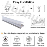 hunhun 10-Pack 3.3ft/1Meter U Shape LED Aluminum Channel System With milky Cover, End Caps and Mounting Clips, Aluminum Profile for LED