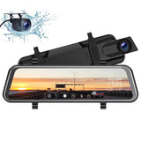 TOGUARD Backup Camera 10" Mirror Dash Cam, Dash Cam Front and Rear Full Touch Screen Video Streaming Rear View Mirror Camera,Night Vision 1080P