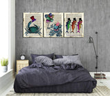 Ocean Animal Theme Bathroom Wall Decor Canvas Prints Sea Life Teal Mr Crab Hat Salute-Dreamy Whale