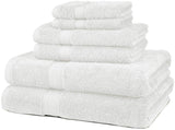 Pinzon 6 Piece Blended Egyptian Cotton Bath Towel Set - White