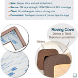Roving Cove | Baby Proofing Edge & Corner Guards | Safe Edge & Corner Cushion | Child Safety Furniture Bumper | 20.4 ft [18 ft Edge + 8 Corners]
