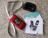 Easyfone Prime A1 3G Unlocked Senior Flip Cell Phone, Big Button Hearing Aids Compatible Easy-to-Use Basic Cell Phone with Charging Dock(Red)