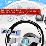 Pyle Marine Bluetooth Stereo Radio - 12v Single DIN Style Boat In dash Radio Receiver System with Built-in Mic, Digital LCD, RCA, MP3, USB, SD