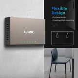 Aumox 5 Port Gigabit Ethernet Network Switch, Desktop, Unmanaged Ethernet Splitter, Durable Metal Casing