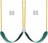Jungle Gym Kingdom 2 Pack Swings Seats Heavy Duty 66" Chain Plastic Coated - Playground Swing Set Accessories Replacement with Snap Hooks (Green)