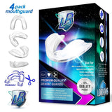 LORIOUS Mouthguard - One Size Fits All Premium Set of 4 BPA Free Moldable, Customizable and Trimmable Medical Grade Mouth guard