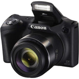 Canon PowerShot SX420 IS Digital Camera (Black) with 20MP, 42x Optical Zoom, 720p HD Video & Built-In Wi-Fi + 64GB Card + Reader + Grip+Spare Battery