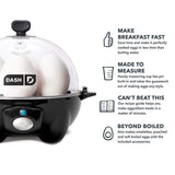 Dash Rapid Egg Cooker: 6 Egg Capacity Electric Egg Cooker for Hard Boiled Eggs, Poached Eggs, Scrambled Eggs, or Omelets with Auto Shut Off  - Black