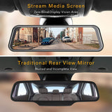 TOGUARD Backup Camera 10" Mirror Dash Cam, Dash Cam Front and Rear Full Touch Screen Video Streaming Rear View Mirror Camera,Night Vision 1080P
