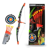 GoBroBrand Bow Arrow Set Kids -Green Light Up Archery Toy Set -Includes 6 Suction Cup Arrows, Target & Quiver Boys & Girls Ages 3 -12 Years Old