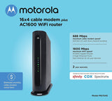 MOTOROLA MG7540 16x4 Cable Modem Plus AC1600 Dual Band Wi-Fi Gigabit Router with DFS, 686 Mbps Maximum DOCSIS 3.0