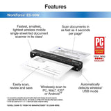 Epson Workforce ES-60W Wireless Portable Sheet-fed Document Scanner for PC and Mac