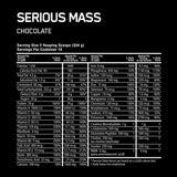 OPTIMUM NUTRITION Serious Mass Weight Gainer Protein Powder, Chocolate, 12 Pound
