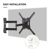 USX MOUNT Full Motion Swivel Articulating Tilt TV Wall Mount Bracket for 26-55" LED, OLED, 4K TVs-Fit