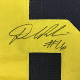 Autographed/Signed Denard Robinson Michigan Blue College Football Jersey