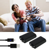 Xbox One Battery Pack 2PCS x 1200 mAh Xbox One Rechargeable Battery and 5FT Micro USB Charging Cable with LED Indicator Light Kit