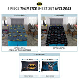 Franco Kids Bedding Super Soft Sheet Set, 3 Piece Twin Size, Batman