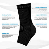 POWERLIX Ankle Brace Compression Support Sleeve (Pair) for Injury Recovery, Joint Pain and More. Plantar Fasciitis Foot Socks