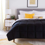 Linenspa Reversible Down Alternative Quilted Comforter, Twin XL, Black/Graphite
