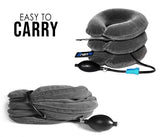 Cervical Neck Traction Device and Collar Brace by BRANFIT,Inflatable and Adjustable USA Designed Neck Support&Stretcher is Ideal for Spine Alignment