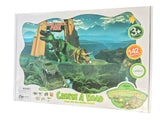 Lydaz Race Track Dinosaur World Bridge Create A Road 142 Piece Toy Car & Flexible Track Playset Toy Cars, 2 Dinosaurs