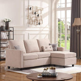 HONBAY Convertible Sectional Sofa Couch, L-Shaped Couch with Modern Linen Fabric