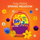 Tide PODS 3 in 1 HE Turbo Laundry Detergent Pacs, Spring Meadow Scent, 81 Count Tub - Packaging May Vary