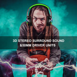 Nivava Gaming Headset for PS4, Xbox One, PC Headphones with Microphone LED Light Mic for Nintendo Switch Playstation Computer, K6(Green)