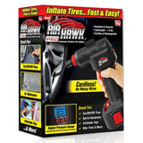 Ontel Air Hawk Pro Automatic Cordless Tire Inflator Portable Air Compressor, Easy to Read Digital Pressure Gauge, Built In LED Light
