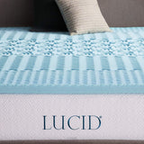 LUCID 2 Inch 5 Zone Gel Memory Foam Mattress Topper - Twin