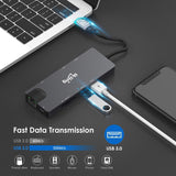 USB C Hub, 9-in-1 USB C Adapter with 4K USB C to HDMI,VGA, USB C Charging, 2 USB 3.0, SD/TF Card Reader