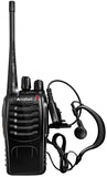 Arcshell Rechargeable Long Range Two-Way Radios with Earpiece 2 Pack UHF 400-470Mhz