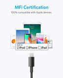 Anker 6ft Premium Nylon Lightning Cable [2-Pack], Apple MFi Certified for iPhone Chargers, iPhone Xs/XS Max/XR/X / 8/8 Plus / 7/7 Plus
