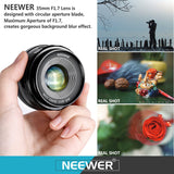 Neewer 35mm F/1.7 Large Aperture Manual Prime Fixed Lens APS-C for Sony E-Mount Digital Mirrorless Cameras A7III,A9,NEX 3,3N,5,NEX 5T,NEX 5R