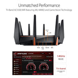 ASUS Gaming Router Tri-band WiFi (Up to 5334 Mbps) for VR & 4K streaming, 1.8GHz Quad-Core processor