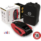 Helteko Portable Air Compressor Pump 150PSI 12V - Digital Tire Inflator - Auto Tire Pump with Emergency Led Lighting and Long Cable for Car
