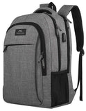 Travel Laptop Backpack,Business Anti Theft Slim Durable Laptops Backpack with USB Charging Port, Computer Bag for Women & Men Fits 15.6 Inch, Grey