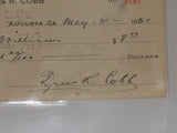 Ty Cobb Autographed 1930 Personal Check - Slabbed with JSA Letter of Authenticity