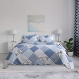 Bedsure 2-Piece Printed Quilt Set Twin Size (68x86 inches), Blue Floral Patchwork Pattern, Lightweight Bedspread Coverlet, 1 Quilt and 1 Pillow Sham