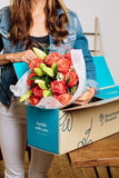Benchmark Bouquets Orange Roses and White Oriental Lilies, No Vase (Fresh Cut Flowers)