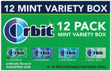 Orbit Sugarfree Gum, Mint Variety Box, 12 packs