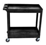 Luxor 32" x 18" Tub Storage Cart 2 Shelves - Black, (EC11-B)