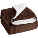 Bedsure Sherpa Blanket Brown Twin Size 60x80 Bedding Fleece Reversible Blanket for Bed and Couch