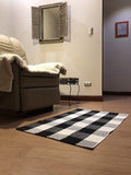 Cotton Buffalo Plaid Rugs Black and White Checkered Rug Welcome Door Mat