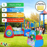 5pc Kids Ball Pit Tents and Tunnels, Toddler Jungle Gym Play Tent with Play Crawl Tunnel Toy, for Boys babies infants Children