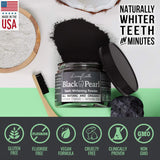 Black Pearl Activated Charcoal Teeth Whitening Toothpaste - Organic Coconut Charcoal - Freshens Breath - Remineralizing Tooth Powder