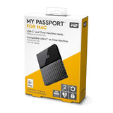 WD 2TB My Passport for Mac Portable External Hard Drive, USB-C/USB-A - WDBLPG0020BBK-WESE