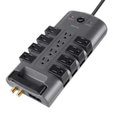 Belkin 12-Outlet Pivot-Plug Power Strip Surge Protector w/ 8ft Cord – Ideal for Computers, Home Theatre, Appliances, Office Equipment (4,320 Joules)